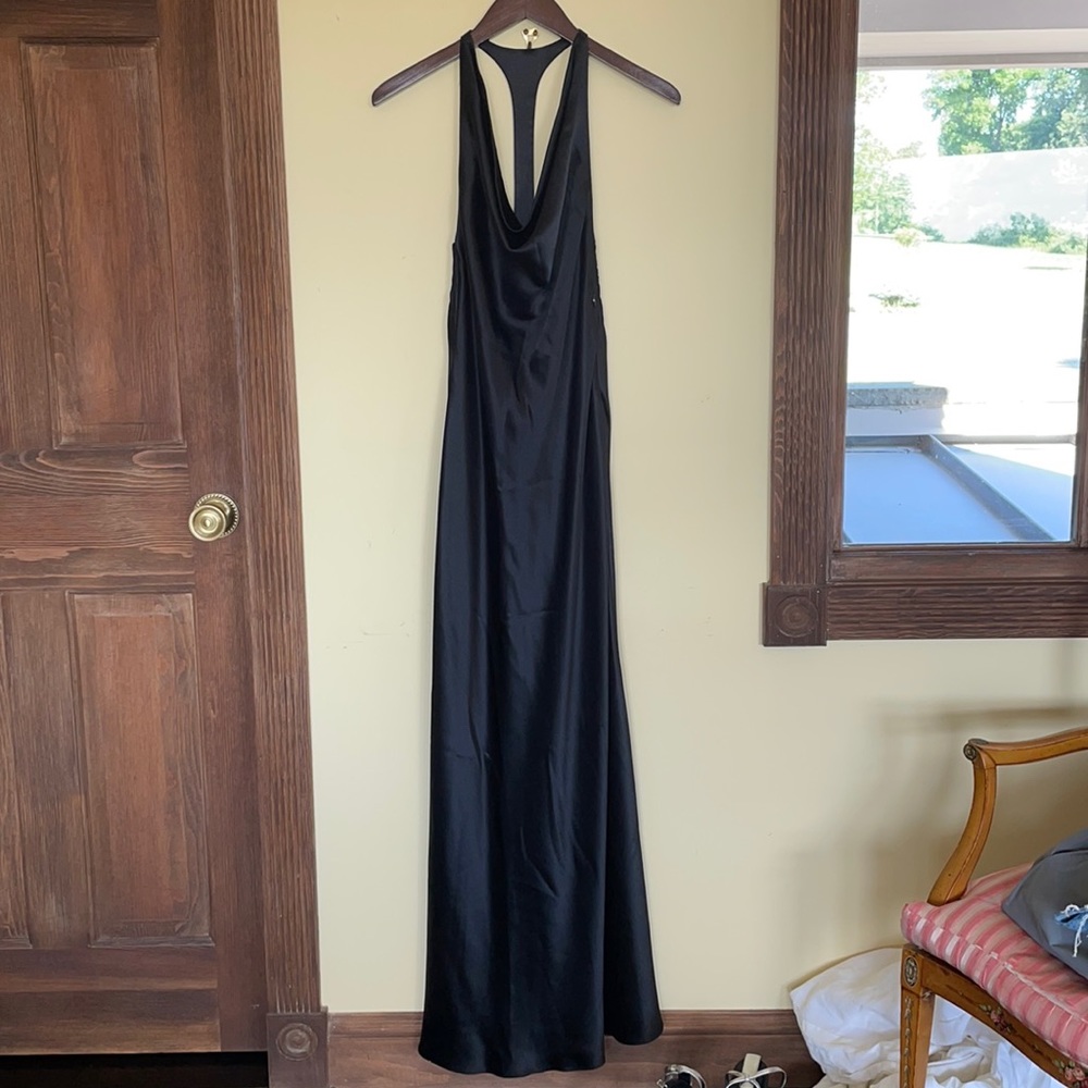 ABS Schwartz black racer back gown